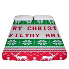 Merry Christmas Ya Filthy Animal Fitted Sheet (queen Size) by Grandong