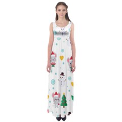 Christmas-seamless-pattern-with-cute-kawaii-mouse Empire Waist Maxi Dress by Grandong