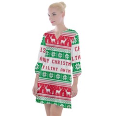 Merry Christmas Ya Filthy Animal Open Neck Shift Dress by Grandong