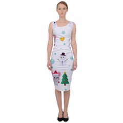 Christmas-seamless-pattern-with-cute-kawaii-mouse Sleeveless Pencil Dress by Grandong