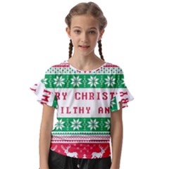 Merry Christmas Ya Filthy Animal Kids  Cut Out Flutter Sleeves by Grandong