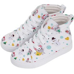 Christmas-seamless-pattern-with-cute-kawaii-mouse Kids  Hi-top Skate Sneakers by Grandong