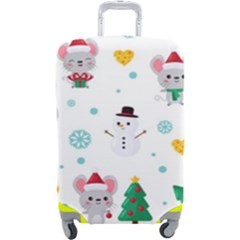 Christmas-seamless-pattern-with-cute-kawaii-mouse Luggage Cover (large) by Grandong