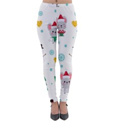 Christmas-seamless-pattern-with-cute-kawaii-mouse Lightweight Velour Leggings by Grandong