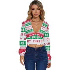 Merry Christmas Ya Filthy Animal Long Sleeve Deep-v Velour Top by Grandong