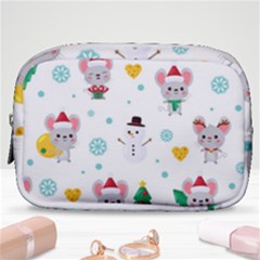 Christmas-seamless-pattern-with-cute-kawaii-mouse Make Up Pouch (small) by Grandong