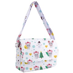 Christmas-seamless-pattern-with-cute-kawaii-mouse Courier Bag by Grandong