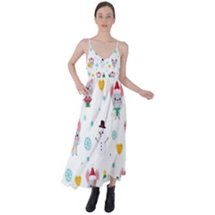 Christmas-seamless-pattern-with-cute-kawaii-mouse Tie Back Maxi Dress by Grandong