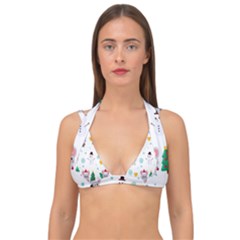 Christmas-seamless-pattern-with-cute-kawaii-mouse Double Strap Halter Bikini Top by Grandong