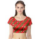 Christmas-paper-star-texture     - Short Sleeve Crop Top View1