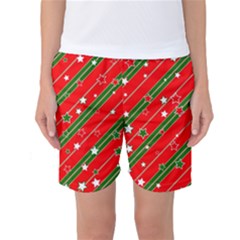 Christmas-paper-star-texture     - Women s Basketball Shorts by Grandong