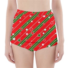 Christmas-paper-star-texture     - High-waisted Bikini Bottoms by Grandong