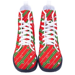 Christmas-paper-star-texture     - Men s High-top Canvas Sneakers by Grandong