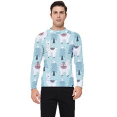 Christmas-tree-cute-lama-with-gift-boxes-seamless-pattern Men s Long Sleeve Rash Guard by Grandong