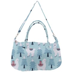 Christmas-tree-cute-lama-with-gift-boxes-seamless-pattern Removable Strap Handbag by Grandong