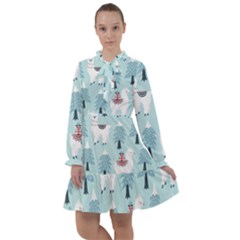 Christmas-tree-cute-lama-with-gift-boxes-seamless-pattern All Frills Chiffon Dress by Grandong