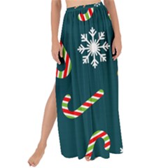 Christmas-seamless-pattern-with-candies-snowflakes Maxi Chiffon Tie-up Sarong by Grandong