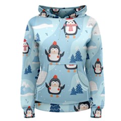 Christmas-seamless-pattern-with-penguin Women s Pullover Hoodie