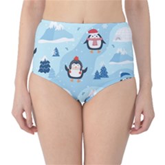 Christmas-seamless-pattern-with-penguin Classic High-waist Bikini Bottoms by Grandong