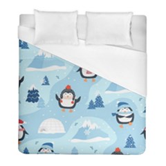 Christmas-seamless-pattern-with-penguin Duvet Cover (full/ Double Size) by Grandong