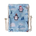 Christmas-seamless-pattern-with-penguin Drawstring Bag (Small) View1