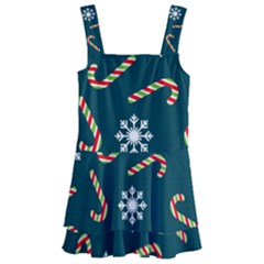 Christmas-seamless-pattern-with-candies-snowflakes Kids  Layered Skirt Swimsuit by Grandong