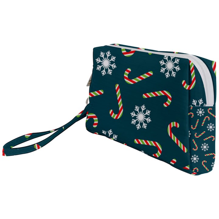 Christmas-seamless-pattern-with-candies-snowflakes Wristlet Pouch Bag (Small)