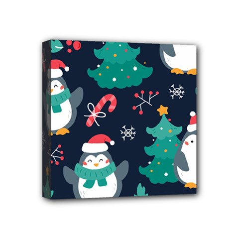 Colorful-funny-christmas-pattern      - Mini Canvas 4  X 4  (stretched) by Grandong