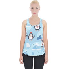 Christmas-seamless-pattern-with-penguin Piece Up Tank Top by Grandong