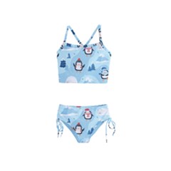 Christmas-seamless-pattern-with-penguin Girls  Tankini Swimsuit by Grandong