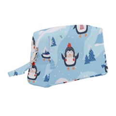 Christmas-seamless-pattern-with-penguin Wristlet Pouch Bag (medium)