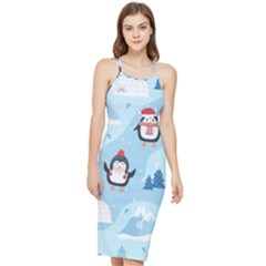 Christmas-seamless-pattern-with-penguin Bodycon Cross Back Summer Dress by Grandong