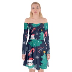 Colorful-funny-christmas-pattern      - Off Shoulder Skater Dress by Grandong