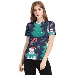 Colorful-funny-christmas-pattern      - Women s Short Sleeve Rash Guard by Grandong