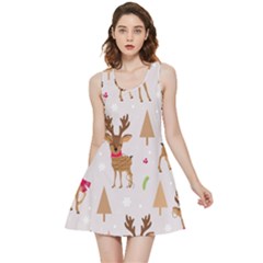 Christmas-seamless-pattern-with-reindeer Inside Out Reversible Sleeveless Dress by Grandong