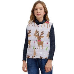 Christmas-seamless-pattern-with-reindeer Kid s Button Up Puffer Vest	 by Grandong