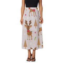 Christmas-seamless-pattern-with-reindeer Classic Midi Chiffon Skirt