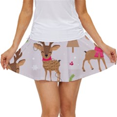 Christmas-seamless-pattern-with-reindeer Women s Skort by Grandong