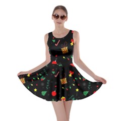 Christmas Pattern Texture Colorful Wallpaper Skater Dress by Grandong