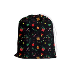 Christmas Pattern Texture Colorful Wallpaper Drawstring Pouch (large) by Grandong