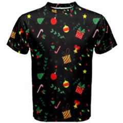 Christmas Pattern Texture Colorful Wallpaper Men s Cotton T-shirt by Grandong