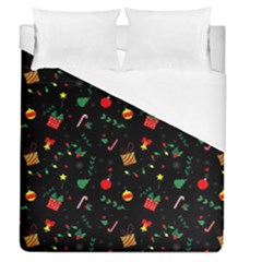 Christmas Pattern Texture Colorful Wallpaper Duvet Cover (queen Size) by Grandong