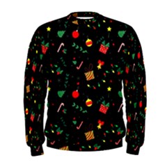 Christmas Paper Stars Pattern Texture Background Colorful Colors Seamless Copy Men s Sweatshirt by Grandong