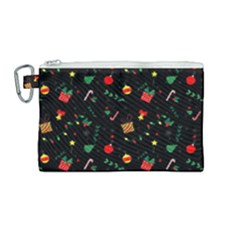 Christmas Pattern Texture Colorful Wallpaper Canvas Cosmetic Bag (medium) by Grandong