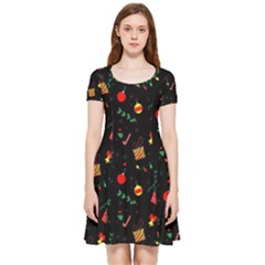 Christmas Pattern Texture Colorful Wallpaper Inside Out Cap Sleeve Dress by Grandong