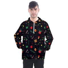 Christmas Pattern Texture Colorful Wallpaper Men s Half Zip Pullover by Grandong