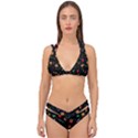 Christmas Paper Stars Pattern Texture Background Colorful Colors Seamless Copy Double Strap Halter Bikini Set View1