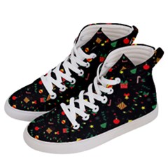 Christmas Paper Stars Pattern Texture Background Colorful Colors Seamless Copy Women s Hi-top Skate Sneakers by Grandong