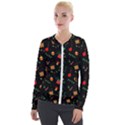 Christmas Paper Stars Pattern Texture Background Colorful Colors Seamless Copy Velvet Zip Up Jacket View1