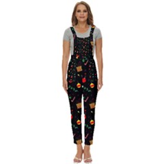 Christmas Pattern Texture Colorful Wallpaper Women s Pinafore Overalls Jumpsuit by Grandong